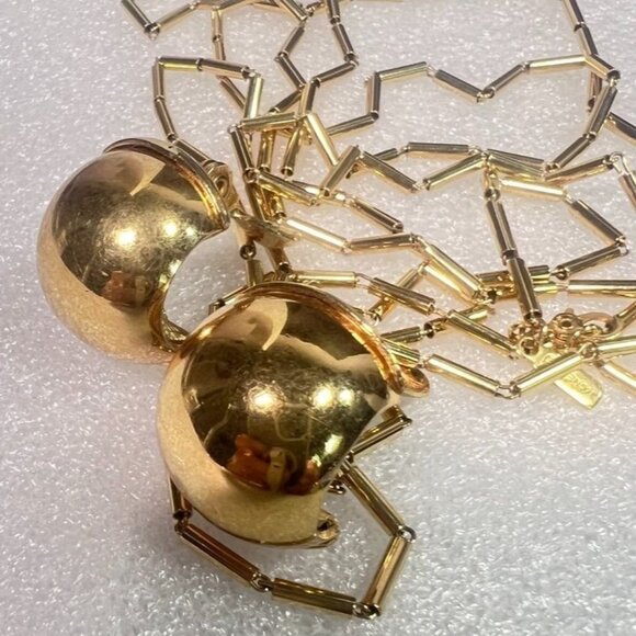 Monet MCM Gold-Tone 56" Tubular Chain Necklace & Matching Clip-On Ball Earrings - Picture 11 of 13